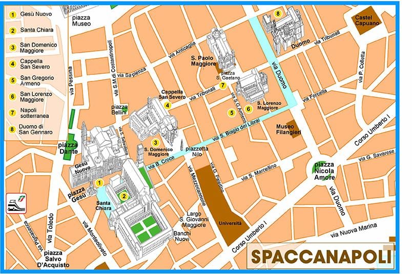 नक्शे के spaccanapoli नेपल्स