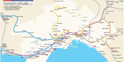 नेपल्स मेट्रो का नक्शा